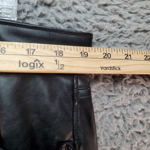 Old Navy Jeans Womens 16 Tall Black High-Rise Boot-Cut Faux Leather *NWT* - Picture 4 of 9